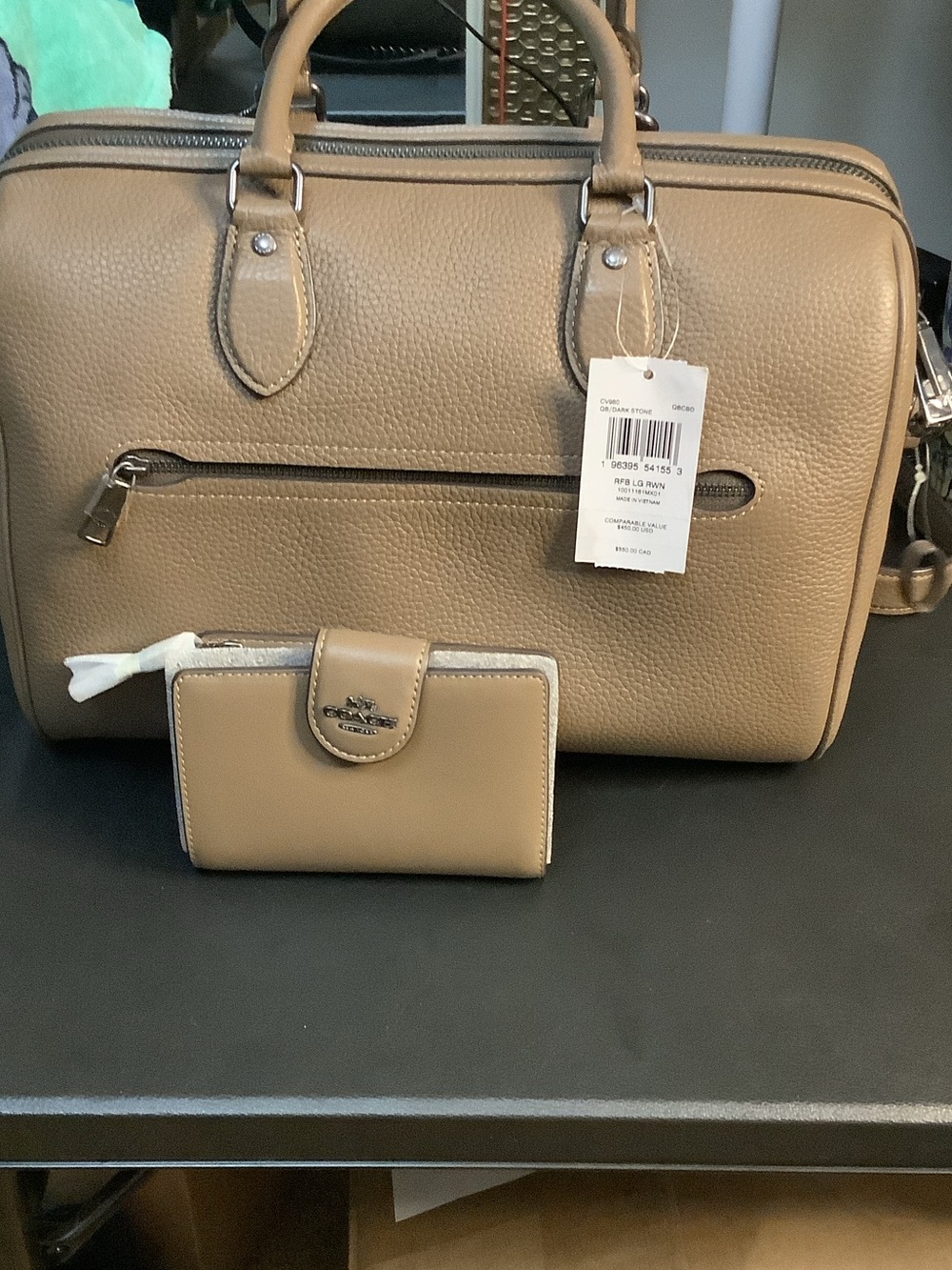 Coach Large Rowan Sandstone Bundle - Picture 2 of 5